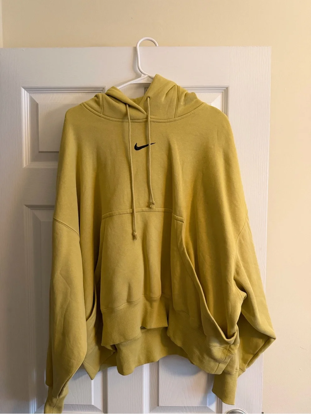 Nike Pale Yellow Oversized Pullover Hoodie